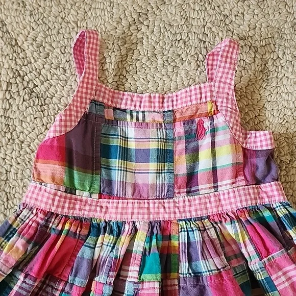 Ralph Lauren Baby Girl Patchwork Plaid Dress - Picture 2 of 7